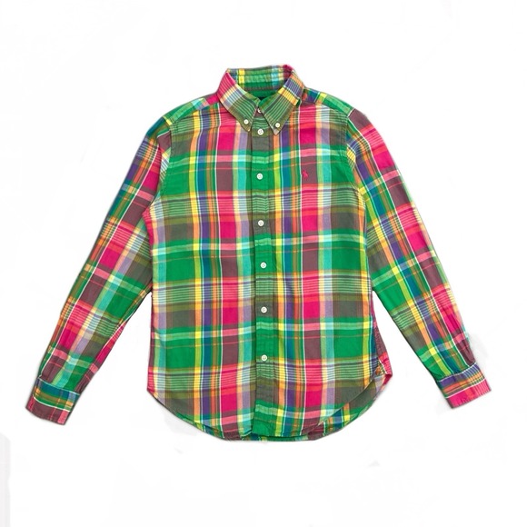 Polo Ralph Lauren Women Plaid Button Down Shirt Cotton Multicolor Long Sleeve 4 - Picture 1 of 8